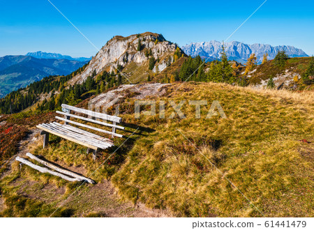 Peaceful autumn Alps mountain sunny view from Peaceful autumn Alps mountain sunny view from 61441479
