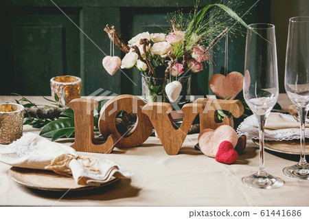 st. Valentines day table setting st. Valentines day table setting 61441686