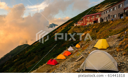 Goryusan mountain climbing in autumn (Toryusanso tent: evening view) 61441818