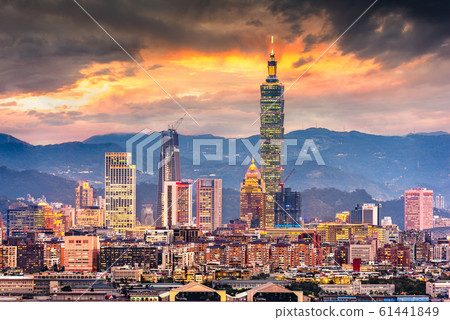 Taipei, Taiwan Cityscape at Dusk Taipei, Taiwan Cityscape at Dusk 61441849