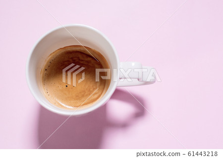 Fresh cup espresso coffee with milk. Food 61443218