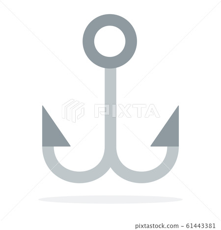 Double Hook for fishing flat isolated 61443381