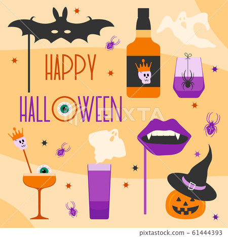 Vector Halloween 2020 Party glass bat vampire mask Vector Halloween 2020 Party glass bat vampire mask 61444393