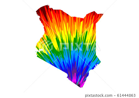 Kenya - map is designed rainbow abstract colorful Kenya - map is designed rainbow abstract colorful 61444863