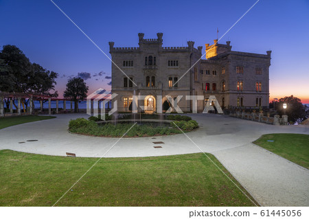 triest miramare castle at sunset 61445056