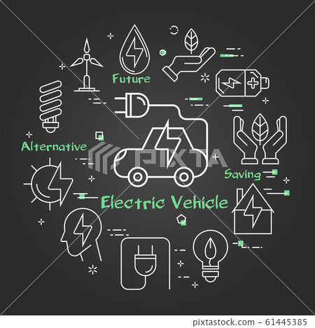 Symbol of eco friendly transport, electric car 61445385