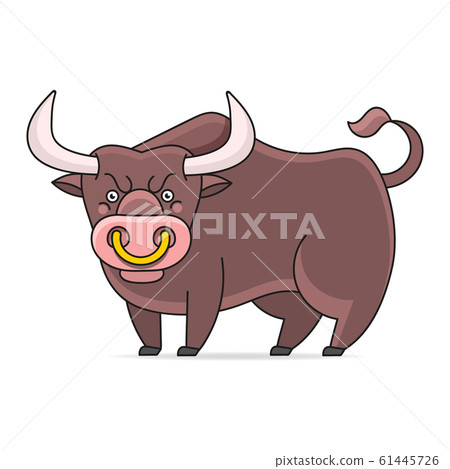 Angry Bull New Year. Year Of The Bull. Vector 61445726