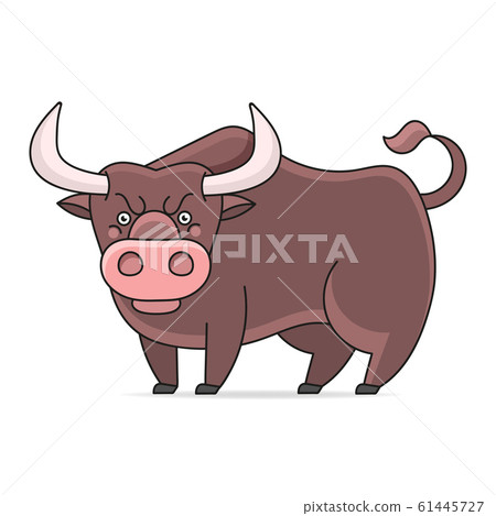Angry Bull New Year. Year Of The Bull. Vector 61445727