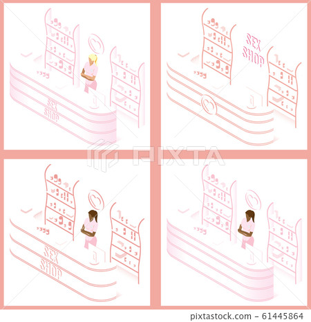 Isometric Sex shop and sales assistant or Doctor 61445864