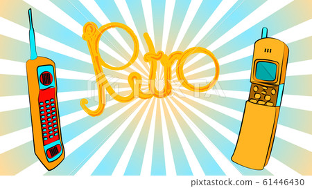 Set of two old yellow gold retro retro button - Stock Illustration ...