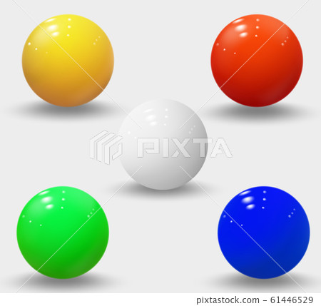 Realistic spheres isolated on white. Vector illustration. 61446529