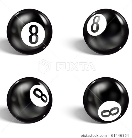 Set of realistic 8 ball. Isolated on a white background Set of realistic 8 ball. Isolated on a white background 61446564