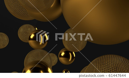 Abstract luxury background with gold spheres 61447644