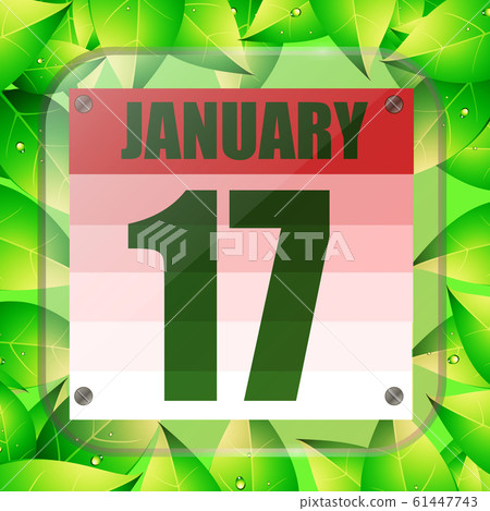 January 17 icon. For planning important day. January seventeenth icon. Illustration. 61447743