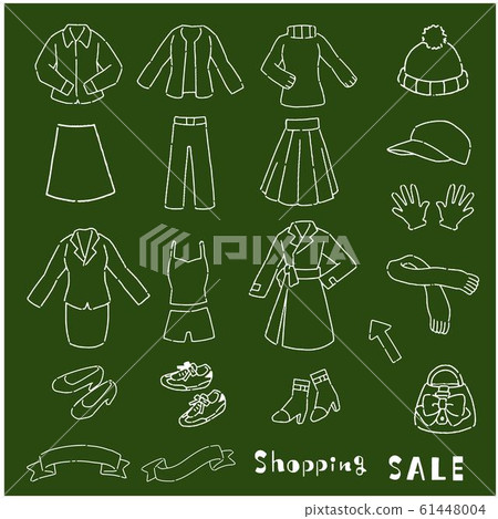 Hand-painted illustration of cute fashion material 61448004