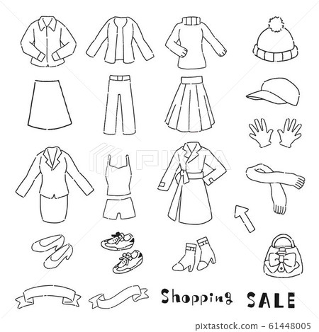 Hand-painted illustration of cute fashion material 61448005