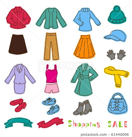 Hand-painted illustration of cute fashion material 61448006