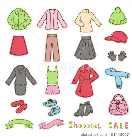 Hand-painted illustration of cute fashion material 61448007