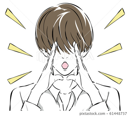 一個人用劉海遮住眼睛的公告 61448737