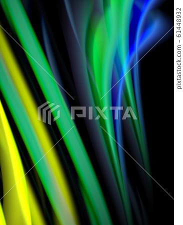 Silk smooth lines on black, liquid fluid color waves. Vector Illustration 61448932