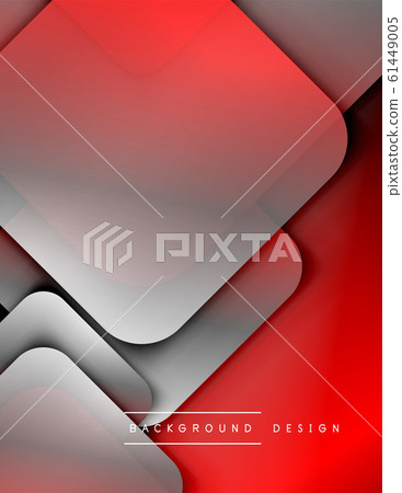 Rounded squares shapes composition geometric abstract background. 3D shadow effects and fluid gradients. Modern overlapping forms. 61449005