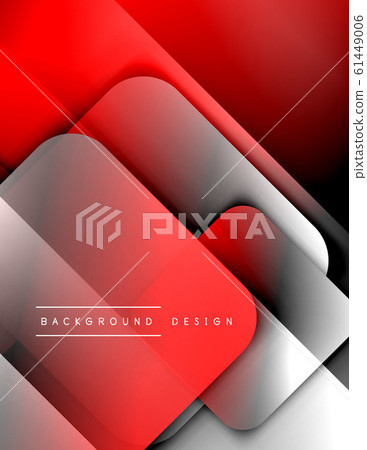 Rounded squares shapes composition geometric abstract background. 3D shadow effects and fluid gradients. Modern overlapping forms. 61449006