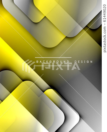 Rounded squares shapes composition geometric abstract background. 3D shadow effects and fluid gradients. Modern overlapping forms. 61449020