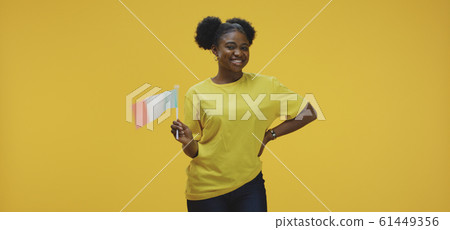 Woman waving Italian flag Woman waving Italian flag 61449356