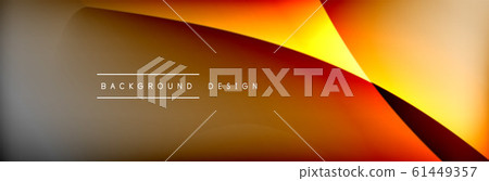 Flowing waves with 3d shadow effects and fluid gradients. Dynamic trendy abstract background. Vector Illustration 61449357