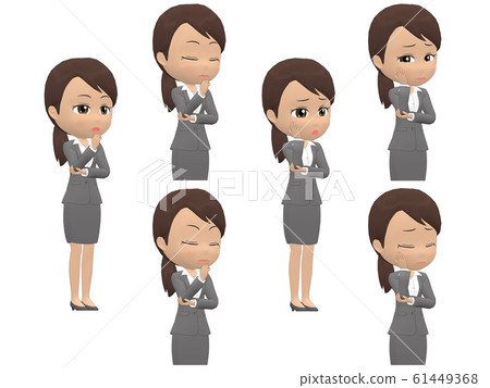 [Trouble A] Black Woman Suit Ponytail Oblique 61449368