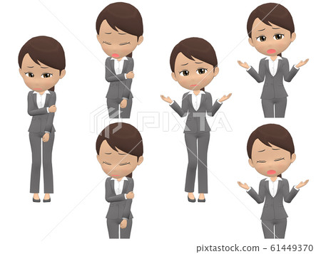 [Troubled A] Black woman suit ponytail front 61449370
