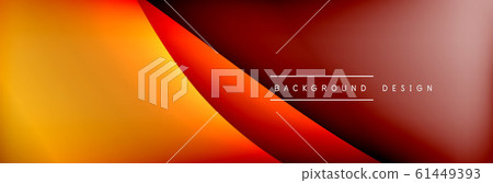 Flowing waves with 3d shadow effects and fluid gradients. Dynamic trendy abstract background. Vector Illustration Flowing waves with 3d shadow effects and fluid gradients. Dynamic trendy abstract background. Vector Illustration 61449393