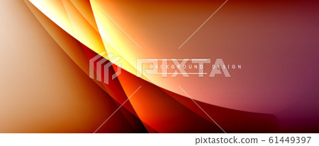 Wave liquid style lines with shadows and light on gradient background. Trendy simple fluid color gradient abstract background with dynamic straight shadow line effect 61449397