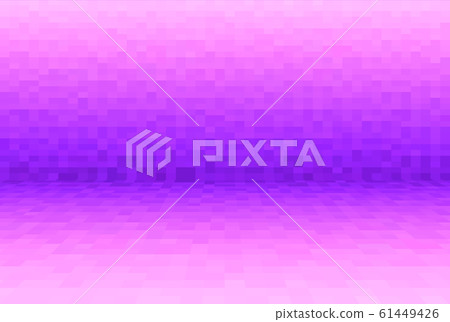 Abstract violet and pink gradient background. Pixel square blocks. Mosaic pattern. Planes in angle perspective. Empty space with wall and floor, scene Abstract violet and pink gradient background. Pixel square blocks. Mosaic pattern. Planes in angle perspective. Empty space with wall and floor, scene 61449426