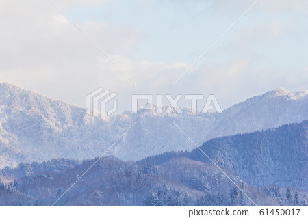 秋田縣雪景冬天的早晨 秋田縣雪景冬天的早晨 61450017