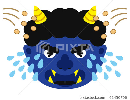 插圖:Oni Oni節制豆Maki材料面部表情臉藍色惡魔Aoni藍色Ao(帶矢量) 插圖:Oni Oni節制豆Maki材料面部表情臉藍色惡魔Aoni藍色Ao(帶矢量) 61450706