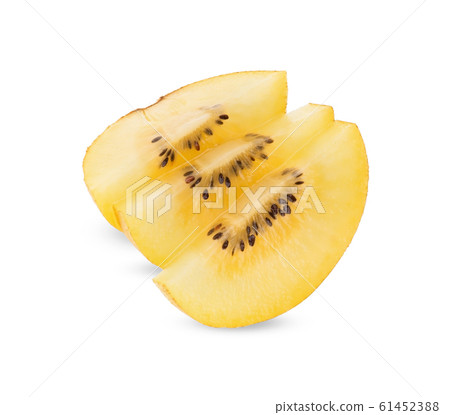 yellow kiwi fruit on white background yellow kiwi fruit on white background 61452388