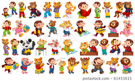 Animals acting in human-like actions and poses 61453015