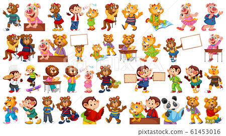 Animals acting in human-like actions and poses 61453016