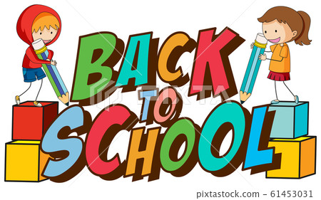 Back to school template with children Back to school template with children 61453031