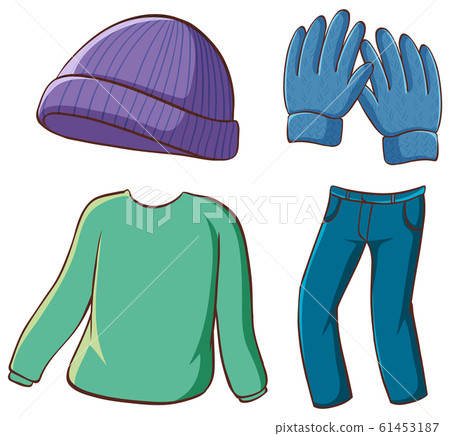 Set of clothes on white background 61453187