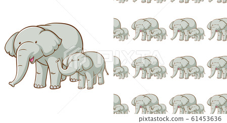 Seamless background design with gray elephant - Stock Illustration ...