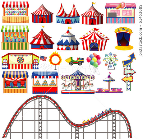 Set of circus items on white background Set of circus items on white background 61453685