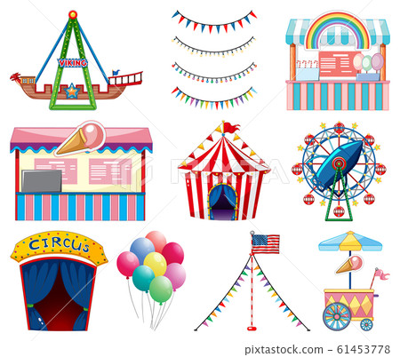 Set of circus items on white background 61453778