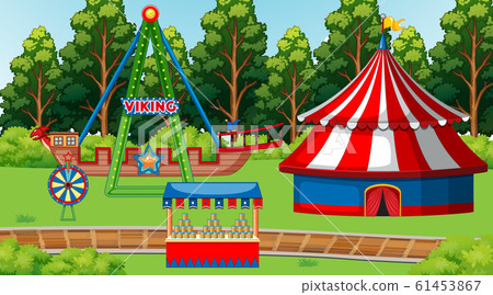 Background scene with circus ride and games in the Background scene with circus ride and games in the 61453867
