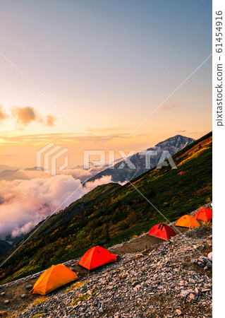 Goryusan mountain climbing in autumn (Toryusanso tent: evening view) 61454916
