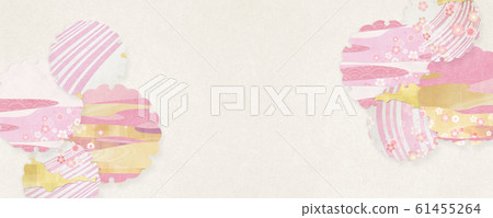 櫻花雪環粉紅色春天日本材料 61455264