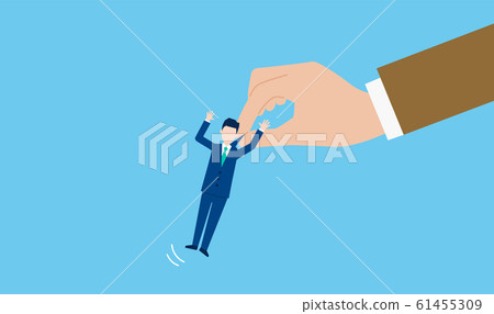 年輕員工撿起，解僱的圖像，矢量圖 61455309