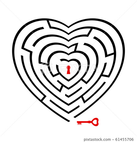 Vector Illustration Of A Maze In The Shape Of A Vector Illustration Of A Maze In The Shape Of A 61455706