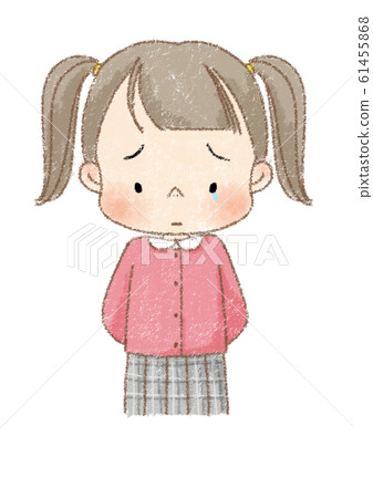 女孩哭泣的臉(棕線) 女孩哭泣的臉(棕線) 61455868